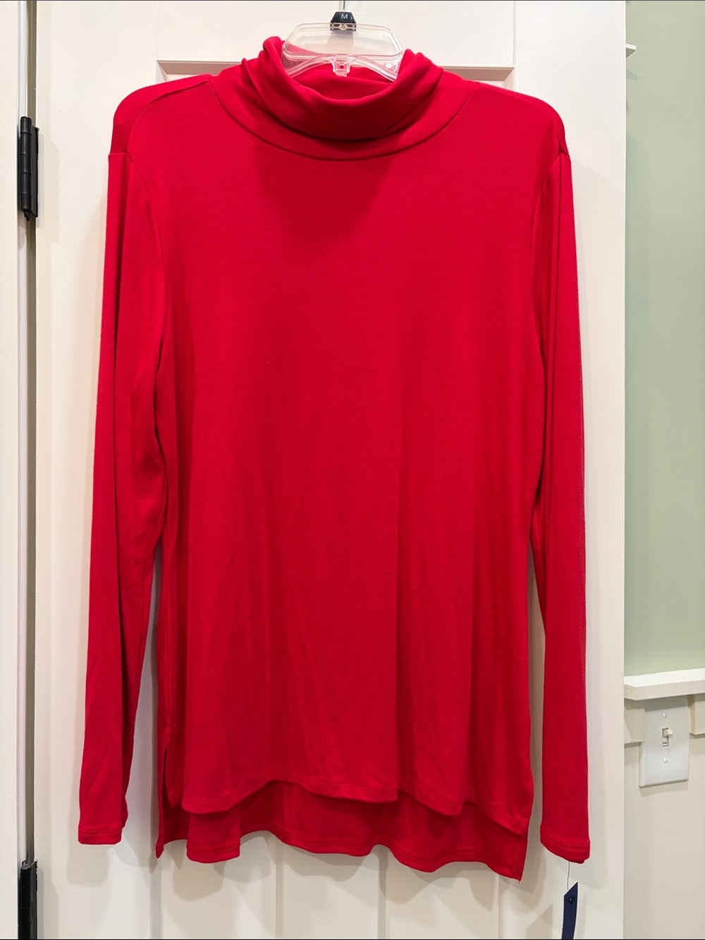 Apt. 9 Bright Red Long-Sleeve Turtleneck Top